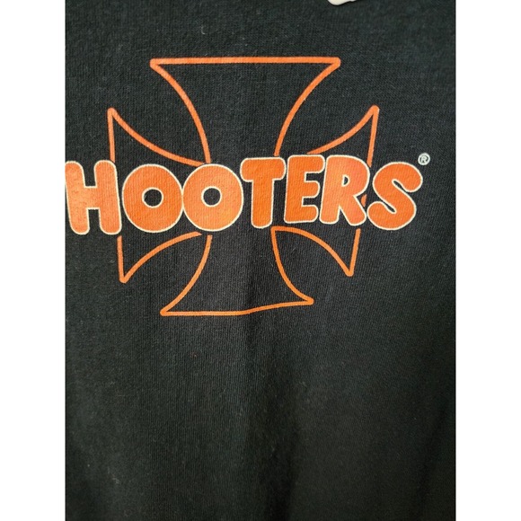 VTG NWT Hooters Owl Skull Graphic Print Black T-Shirt Men's XL Rare - Picture 5 of 16